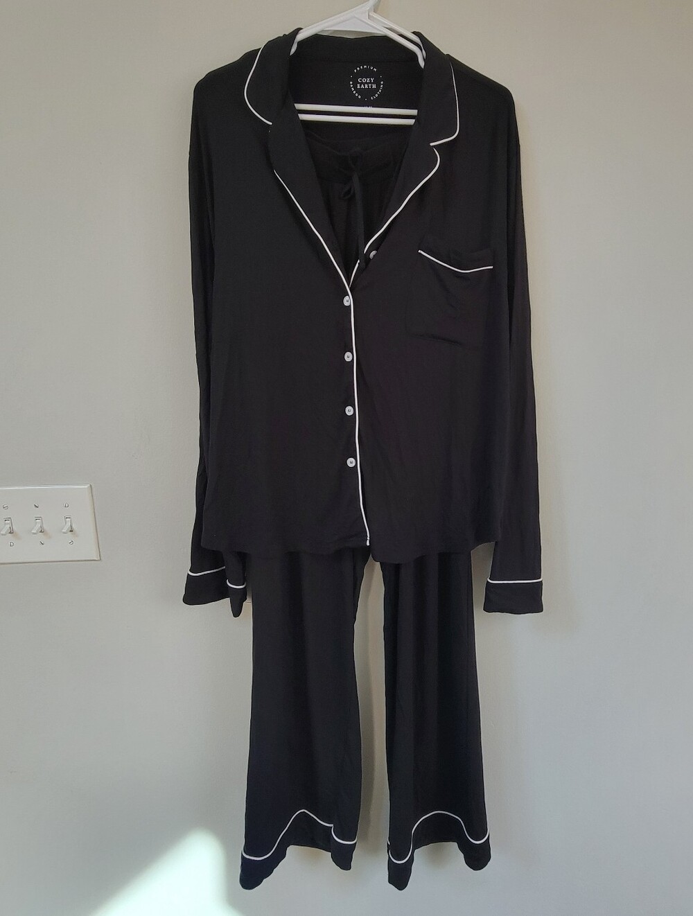 Cozy Earth Black Bamboo Long Sleeve PJ Pants Set Womens Size XXL Luxury Leisure